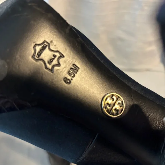 Tory Burch Peep Toe Heels + Dust Bag 6.5 Black - Picture 15 of 16